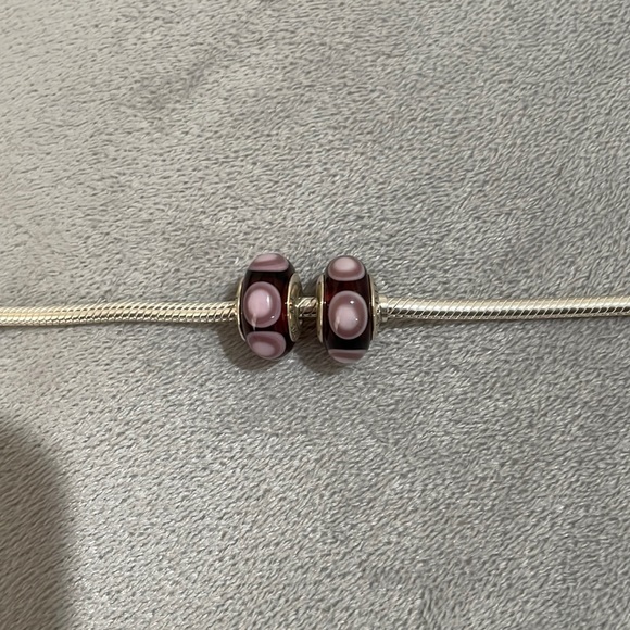 Purple glass Pandora charms - Picture 1 of 2
